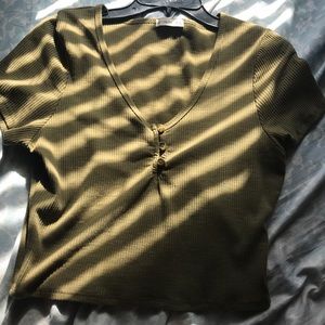 Olive Green Crop Top